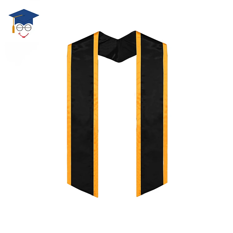 

Wholesale Slanted Trimming Satin University Graduation Stole