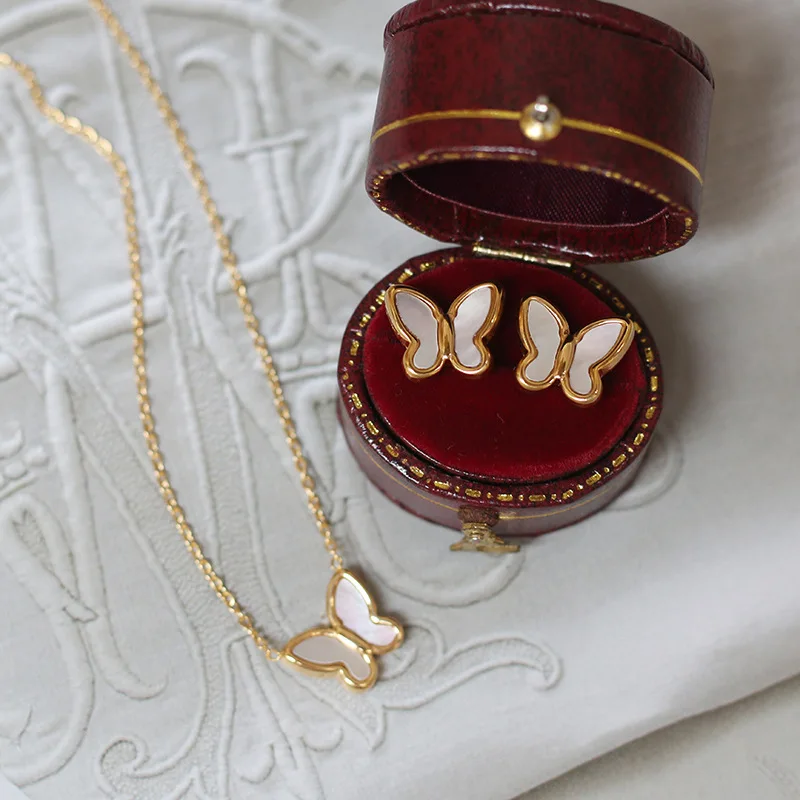 

Luxury Design Butterfly Necklace And Earring Women Butterfly Jewelry Set