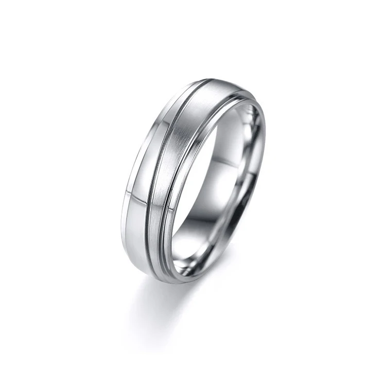 

New Small Titanium Steel Plating Gold Ring Couple Ring Cr-055