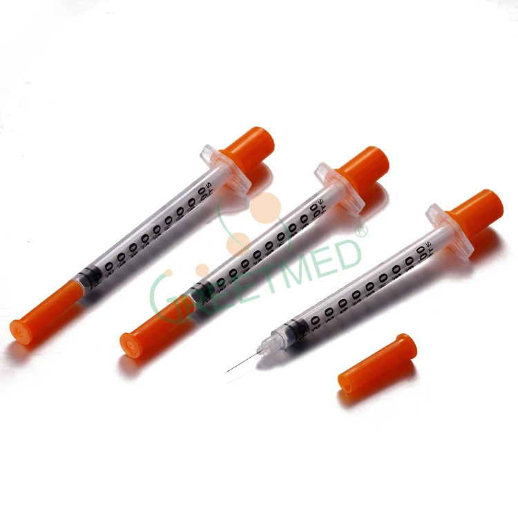 
High quality medical pp colored 1m insulin syringe  (62250821419)
