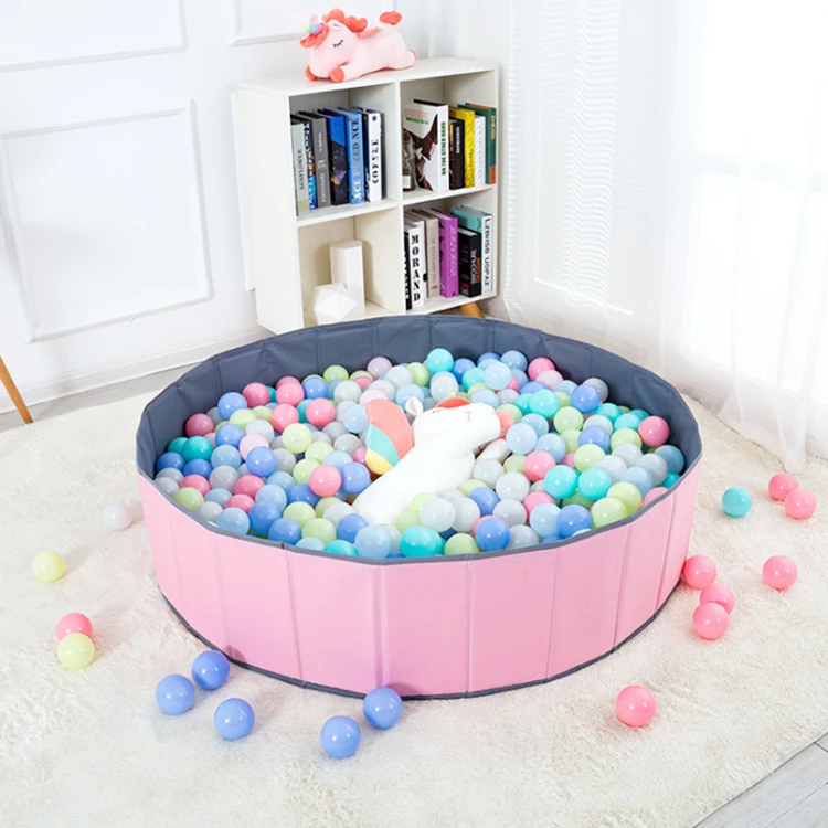 

Baby Play Indoor Playground Plastic Ocean Balls Kids Soft Ball Pit Pool For Toddler Baby, Pink/sky blue