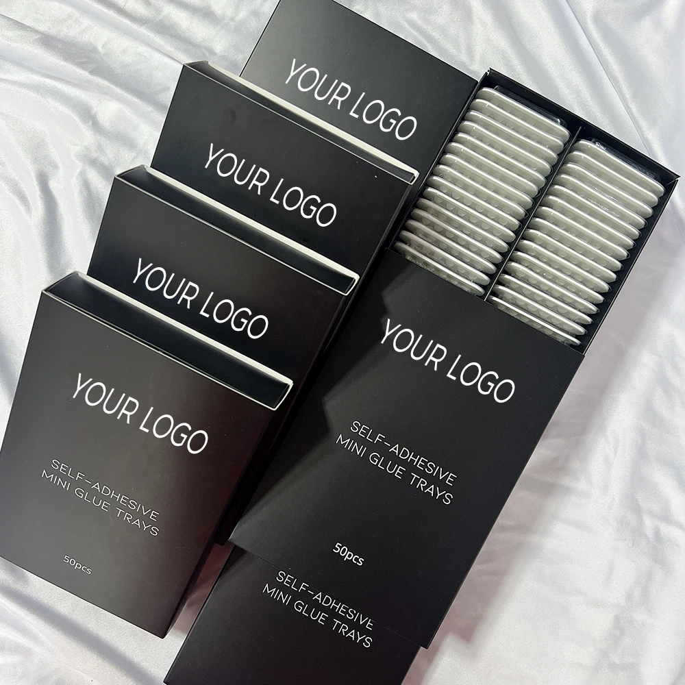 New Arrival Custom Plastic Eyelash Extension Glue Tray Disposable Self-Adhesive Lash Tools Ring Boxed False Lash Eyelash Glue
