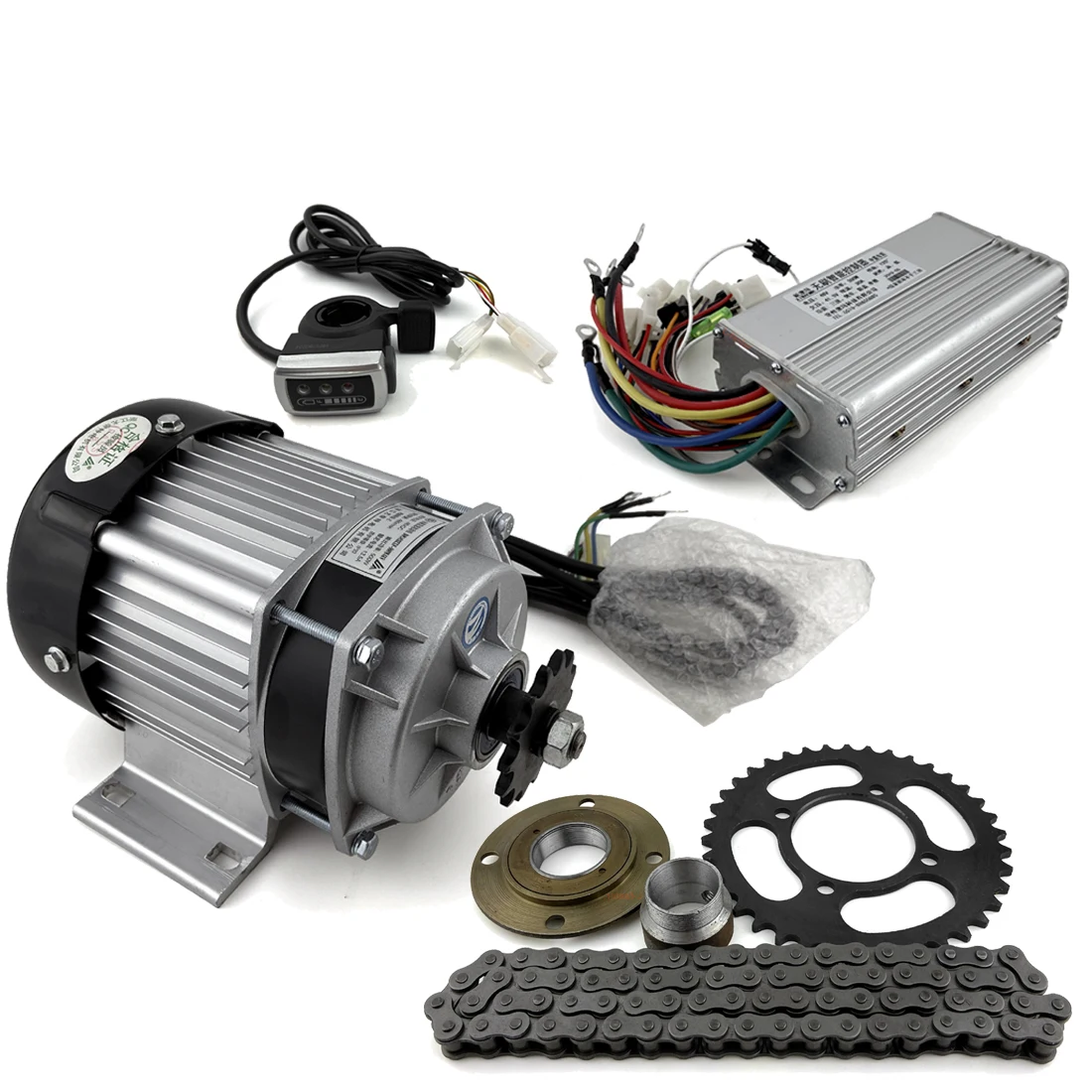 

48V 500W Electric Motor Tricycle Bike Conversion Kit Brushless DC Motor With Planetary Gear Controlled By Thumb Throttle
