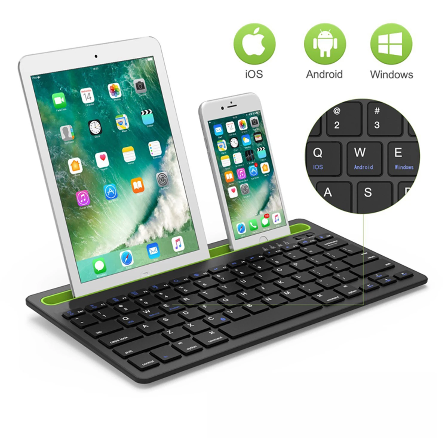 

ABS Rechargeale dual channel bluetooth keyboard tablet 10.1 for ipad pro