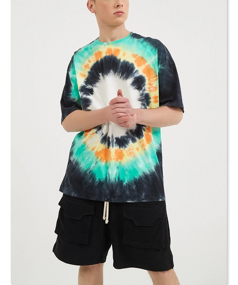 

Fashion Unisex 100% Cotton Blank Tshirts Tye Dye Mens T-Shirts Bulk Plain oversized tie dye tshirt