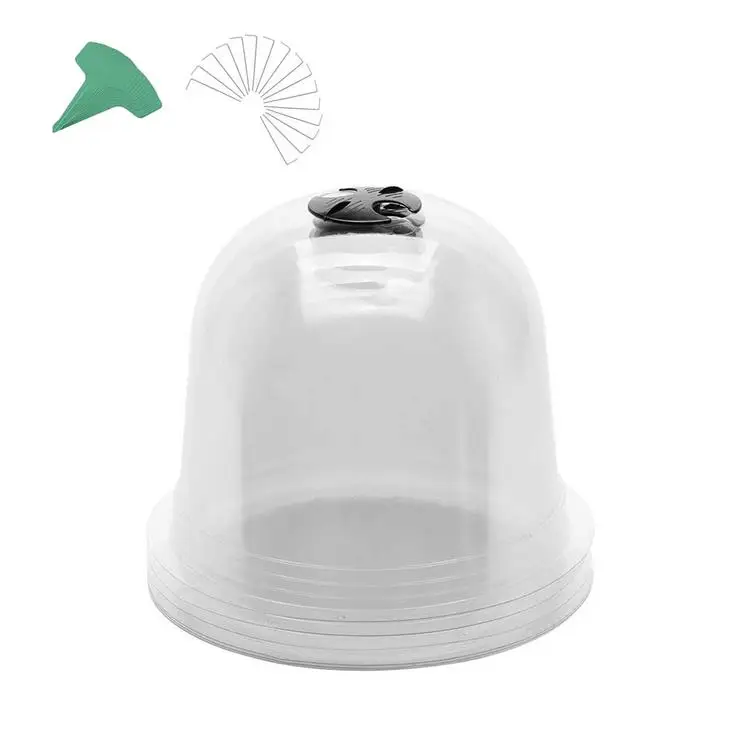 

Garden Cloche Dome Plant Bell Protector Cover with Securing Nails, Transparent