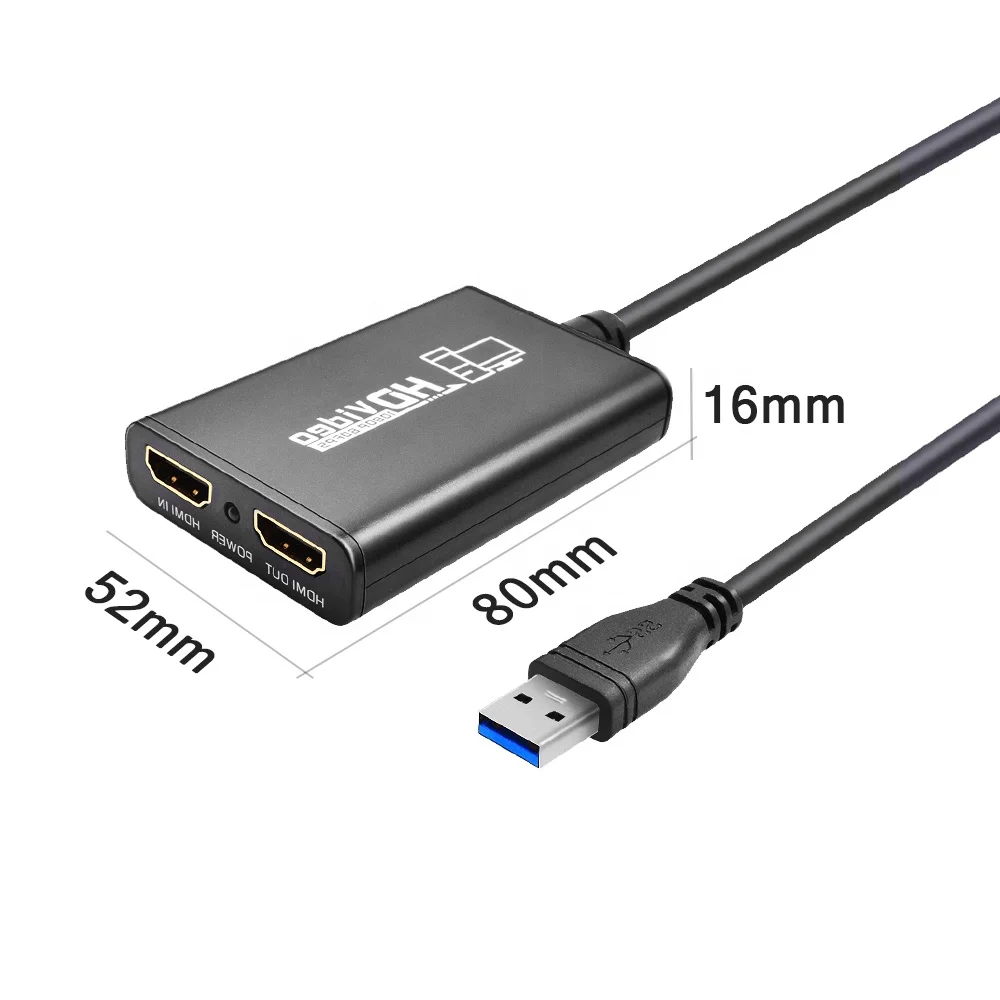 
AOEYOO USB3.0 TO HDMI Video Capture Support YUY2 4K Input No delay live streaming 4k video capture card with loop game capture 