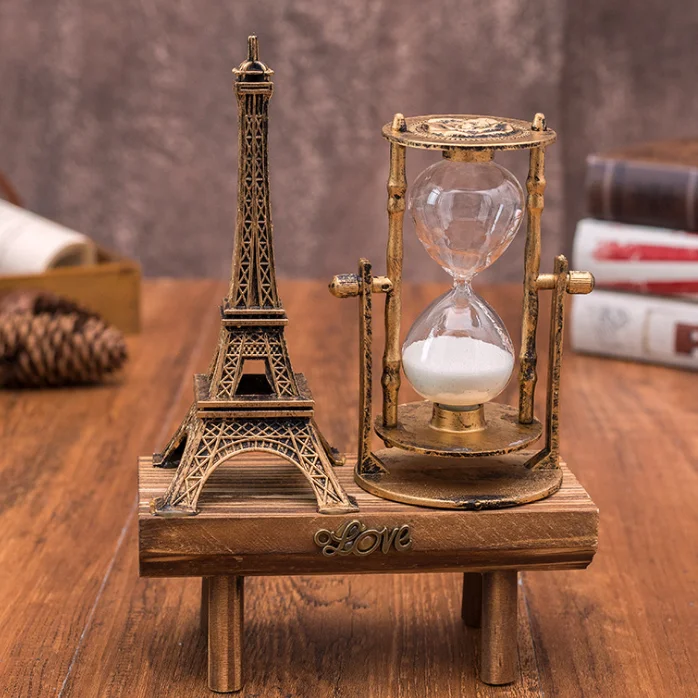 

Creative retro tower hourglass wooden hourglass, Mix