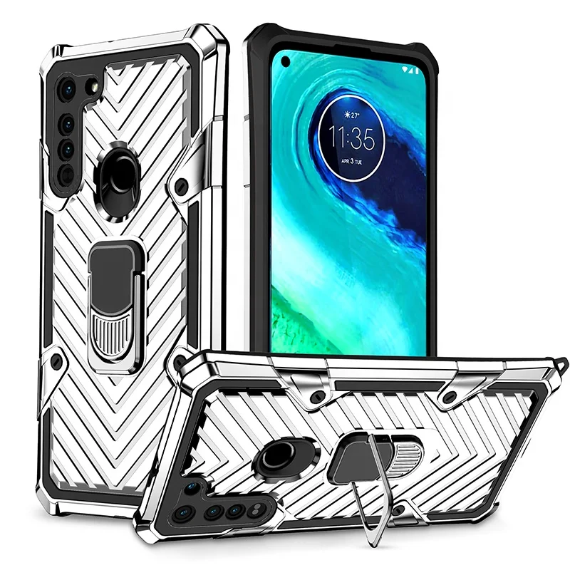 

For Moto G8 Phone Case Shockproof 2 in 1 Strong Adsorption Car Bracket Cellphone Case for Moto G Stylus 5G 2021, Black, red, rose gold, silver, army green, blue, green