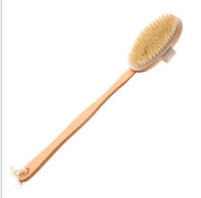 

Professional Hair Brush Extra Soft Natural boar bristle brush Spa shower wood scrub body massage bristle brush, Customized color