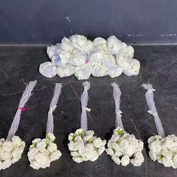 

K-0336 New arrival hanging rose flower heads artificial flowers crystal chain flowers ceiling wedding decoration