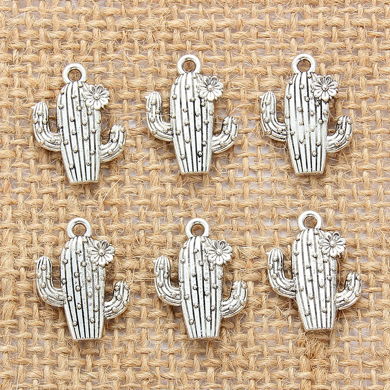 

Antique silver cactus charms accessories DIY bracelet necklace jewelry for women 20*15mm