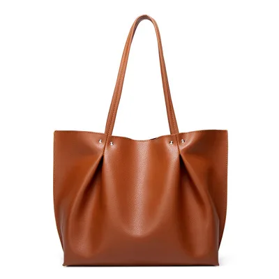 

Large Capacity Pu Leather Lady Mother Shopping Bag Plain Women Tote Handbag Bag, Burgundy/light brown/black/dark green