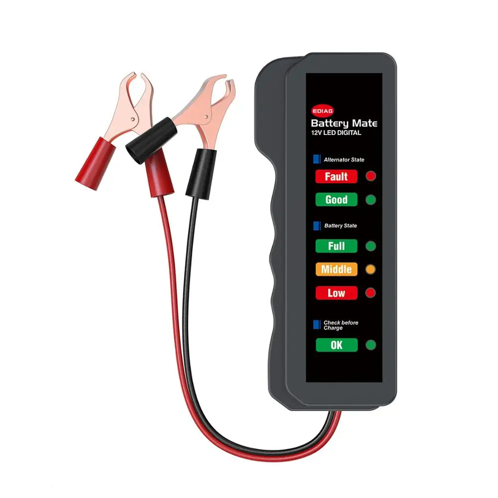 

Battery Analyzer Car Battery Tester BM310 12V Digital Test Battery Test Alternator State Check Pure copper Wire Clip