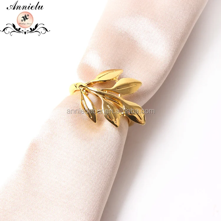 Cheap Rose Gold Wedding Centerpieces Leaf Napkin Rings Metal Stainless Steel Maple Leaf Napkin Ring For Table Decorations