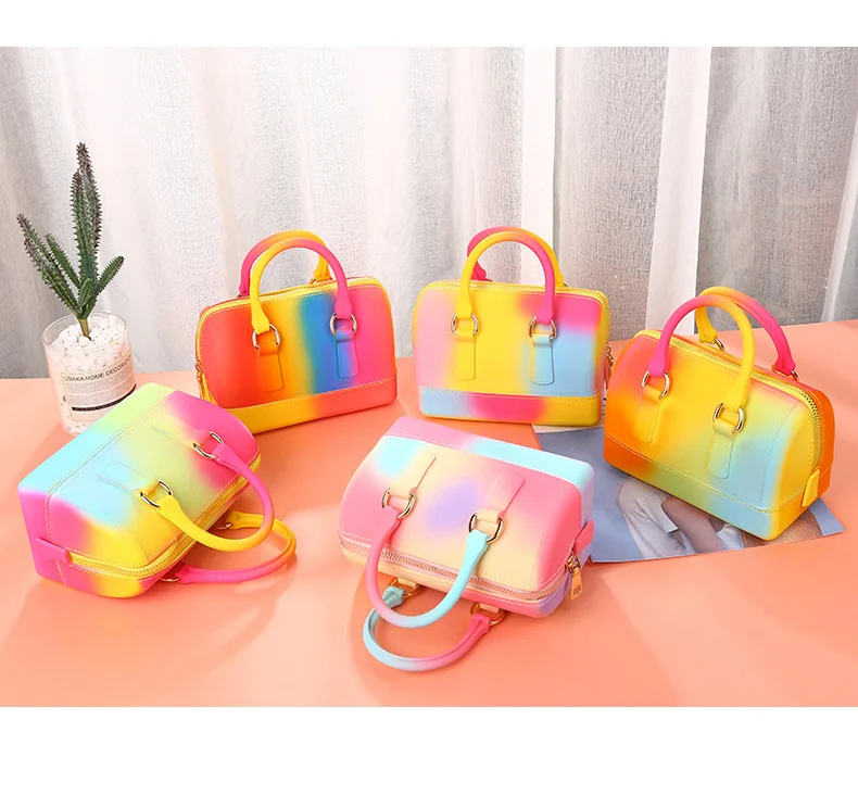 

2020 Bags For Women New Luxury Handbags Multicolor Bucket-Shaped Mini Jelly Shoulder Messenger Portable Female Tote Bag, Picture color