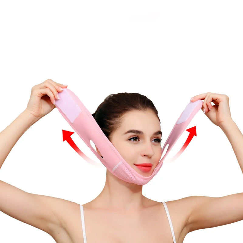 

Face Slimming Strap Face-Lift Double Chin Reducer Band V-Line Face Lifting Bandage, Pink