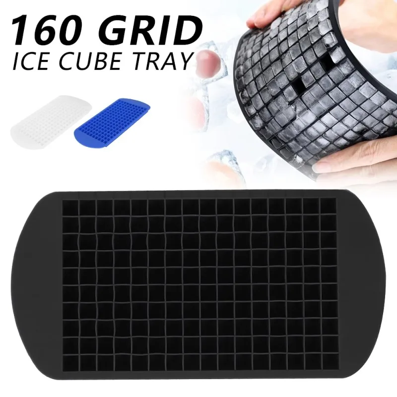 

160 Grids Silicone Ice Cubes Tray Cube Maker Bar Pudding Mould DIY Tool 1Pcs Silicone Ice Cube Tray Silicone Ice Maker, Pink, green, blue