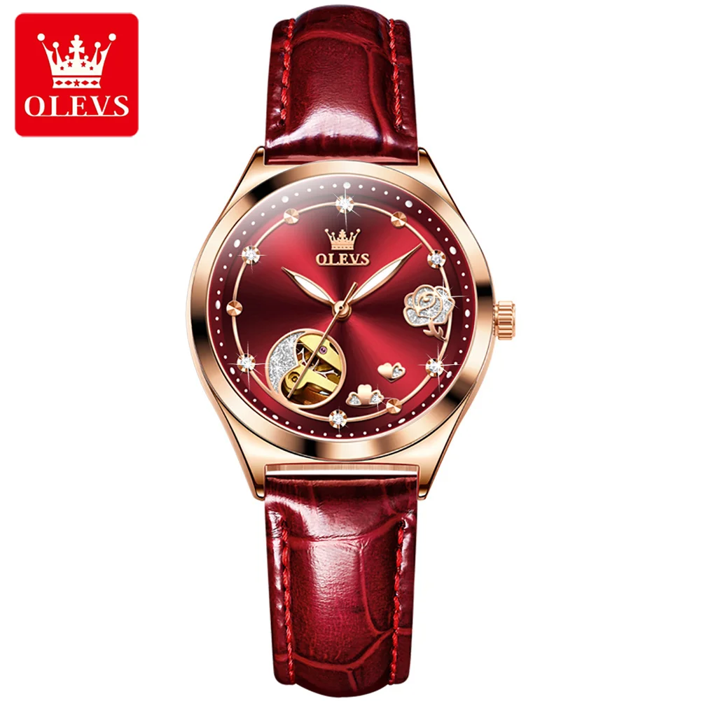 

OLEVS 6601 Luxury Mechanical WristWatch Top Brand Women Auto Watch Diamond Date Watch For Women