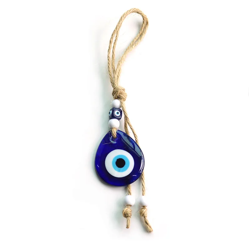 

Hemp rope water drop accessories Turkish blue eyes jewelry glass pendant wall decoration good luck gift evil eyes pendant charms