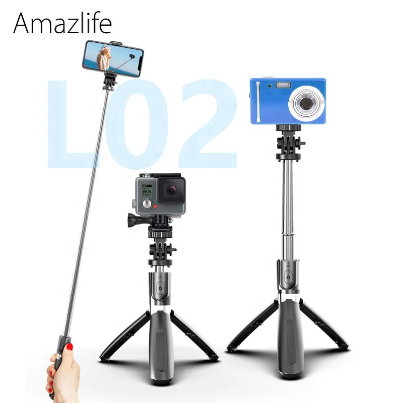 

Amazlife Wireless Selfie Stick 1m Tripod selfe stick with Remote Control 4 in 1 for iPhone Samsung Smartphone