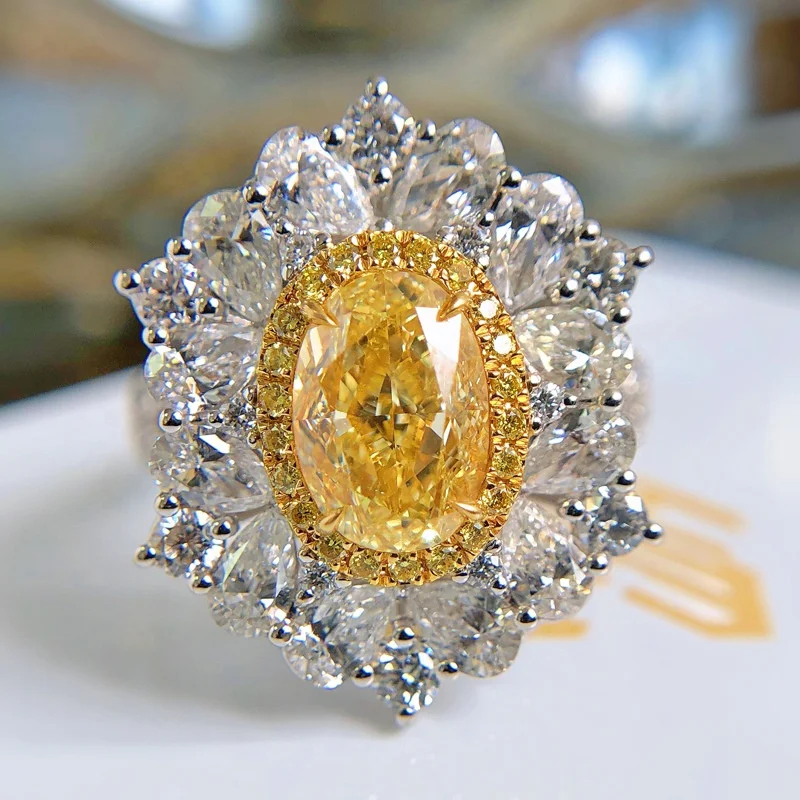 

Exaggerated Women's Ring adjustable Yellow Temperamental Wedding Retro Jewelry, Customized color
