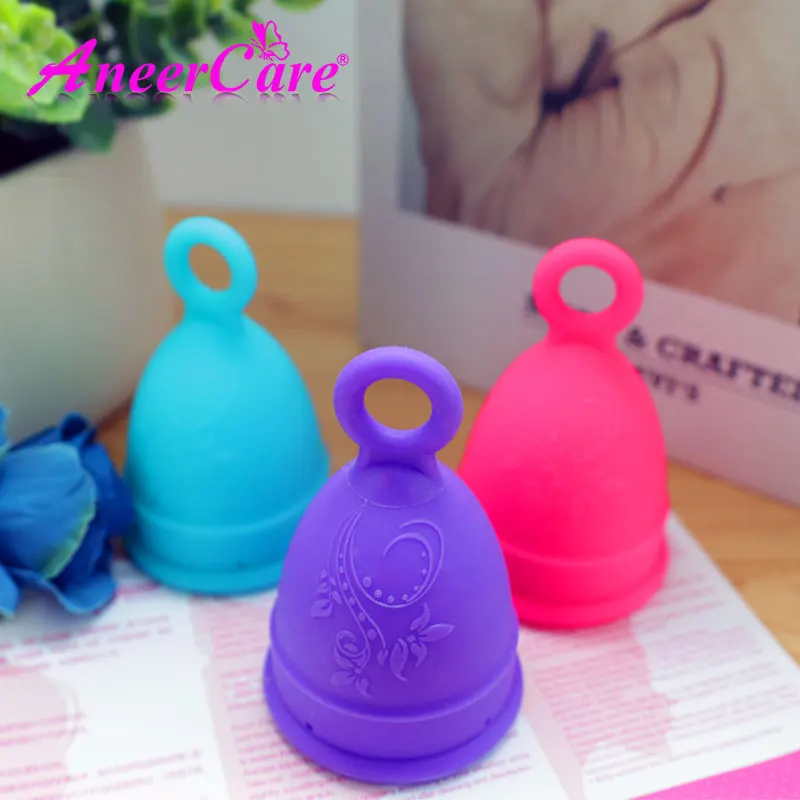 

High environmental protection period sexy free movement safe and soft material easy to take out female menstrual cup, Pink,red,black,blue,orange and purple