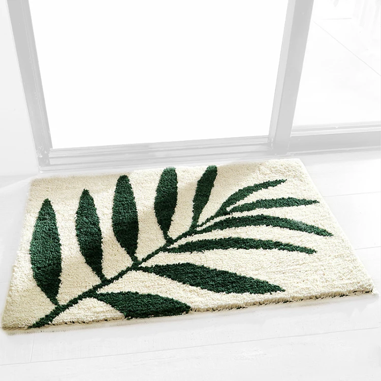 

Amazon Hot Selling Popular Simple Fashion Fresh Flocking Floor Mat Bedroom Bathroom Carpet