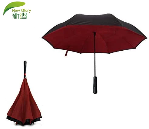 

OEM manual open straight eco friendly reverse windproof umbrella for car