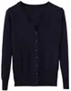 Oem V-neck Anti-pilling Black Woman Polyester Cardigans Sweater