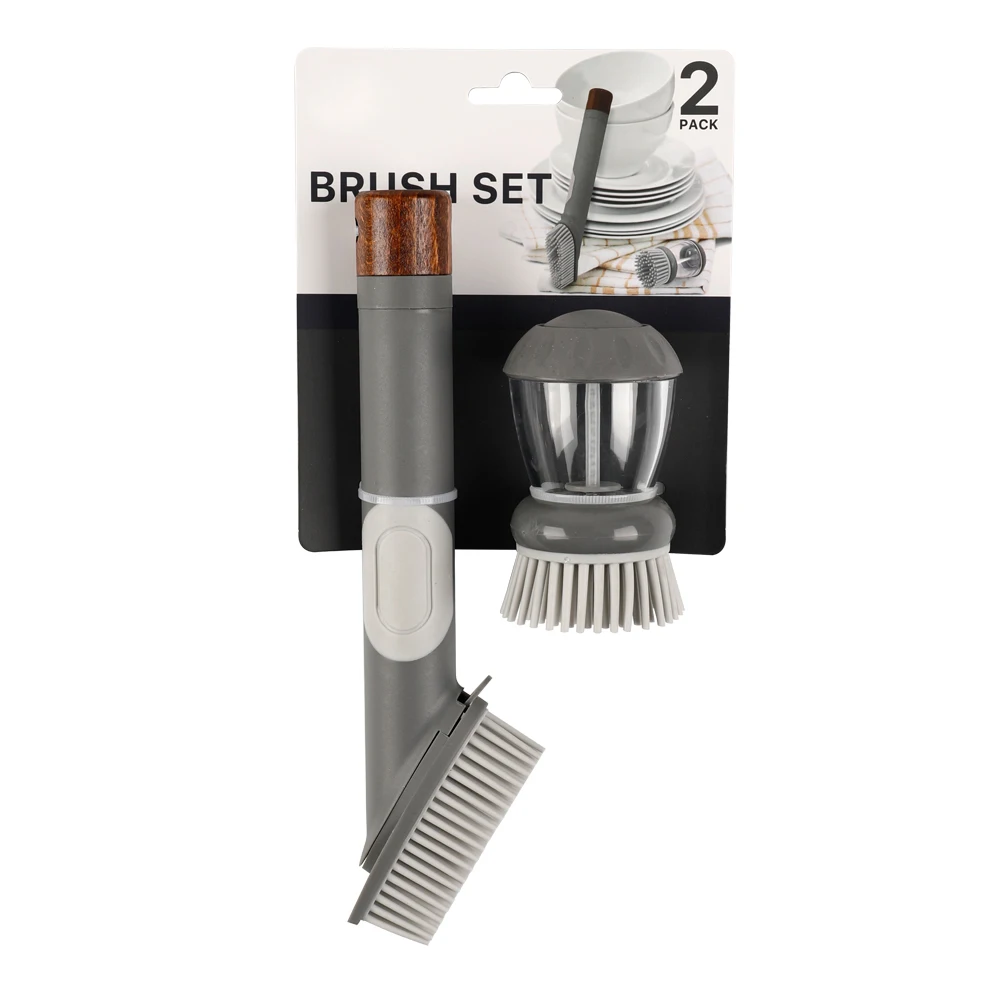 

Kitchen Use Multifunctional Soap Dispenser TPR Dish Washing Brush Set