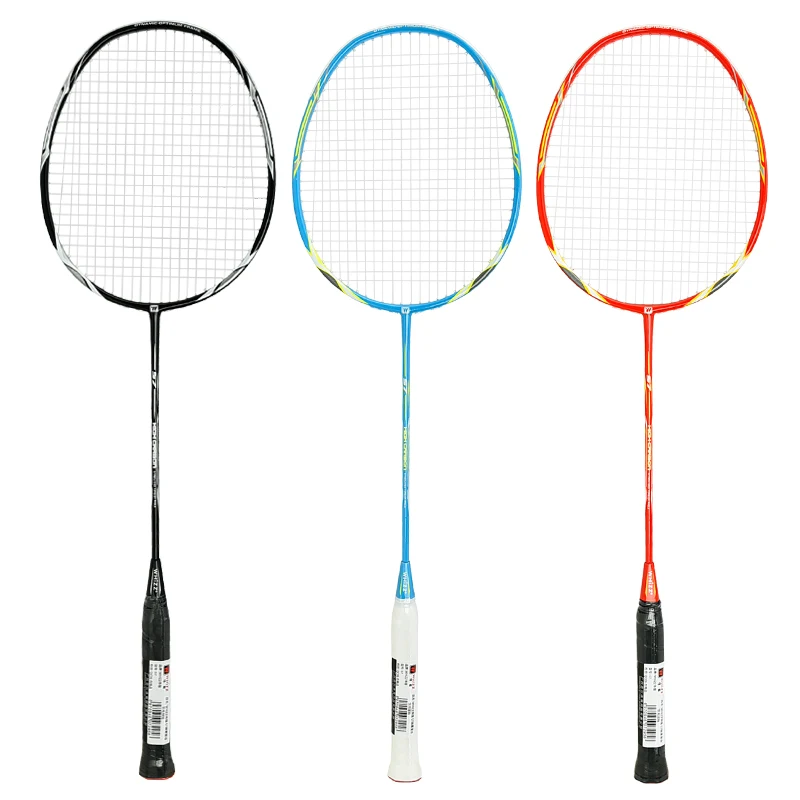 

WHIZZ S7 Popular junior badminton rackets with overgrip and rackets covers, Red,blue,black