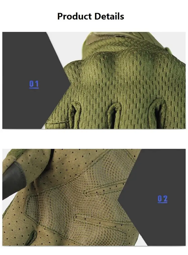 Full finger breathable mesh fabric exercise cycle sports hand gloves for gym