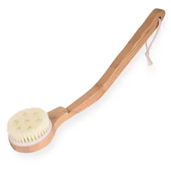 Bath Body Brush with bamboo Detachable Long Handle