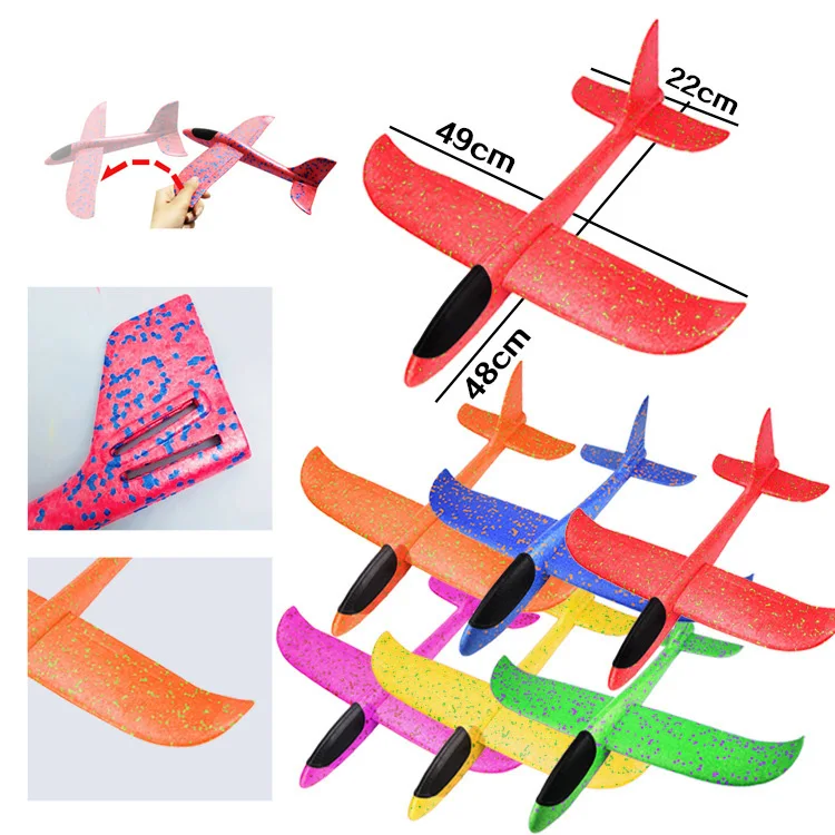 EPP Foam Hand Throw Airplane Outdoor Launch Glider Plane Kids Gift Toy 48CM Interesting Toys