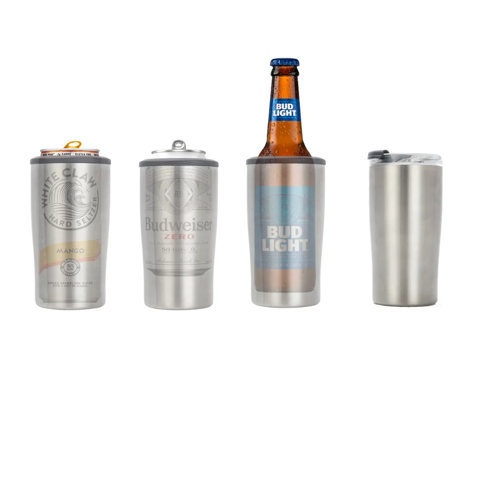 

Double Walled Vacuum Insulated Beer Drink Coozies Stainless Steel 4 in 1 Can Cooler holder, Customized color acceptable