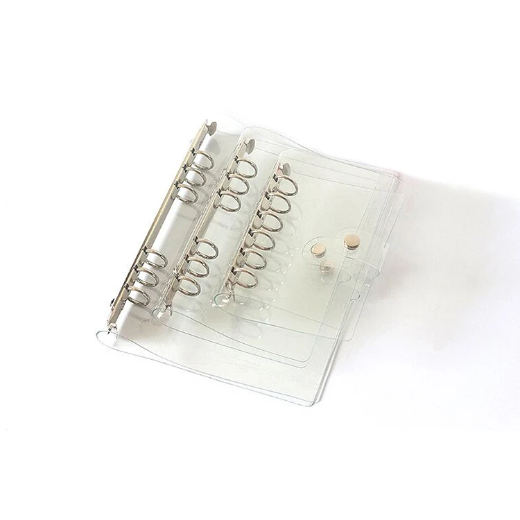 
A5 Standard 6 Holes Clear Soft PVC Notebook Cover Refillable Notebook Case Protector Round A6 A7 Ring Binder  (62376250286)