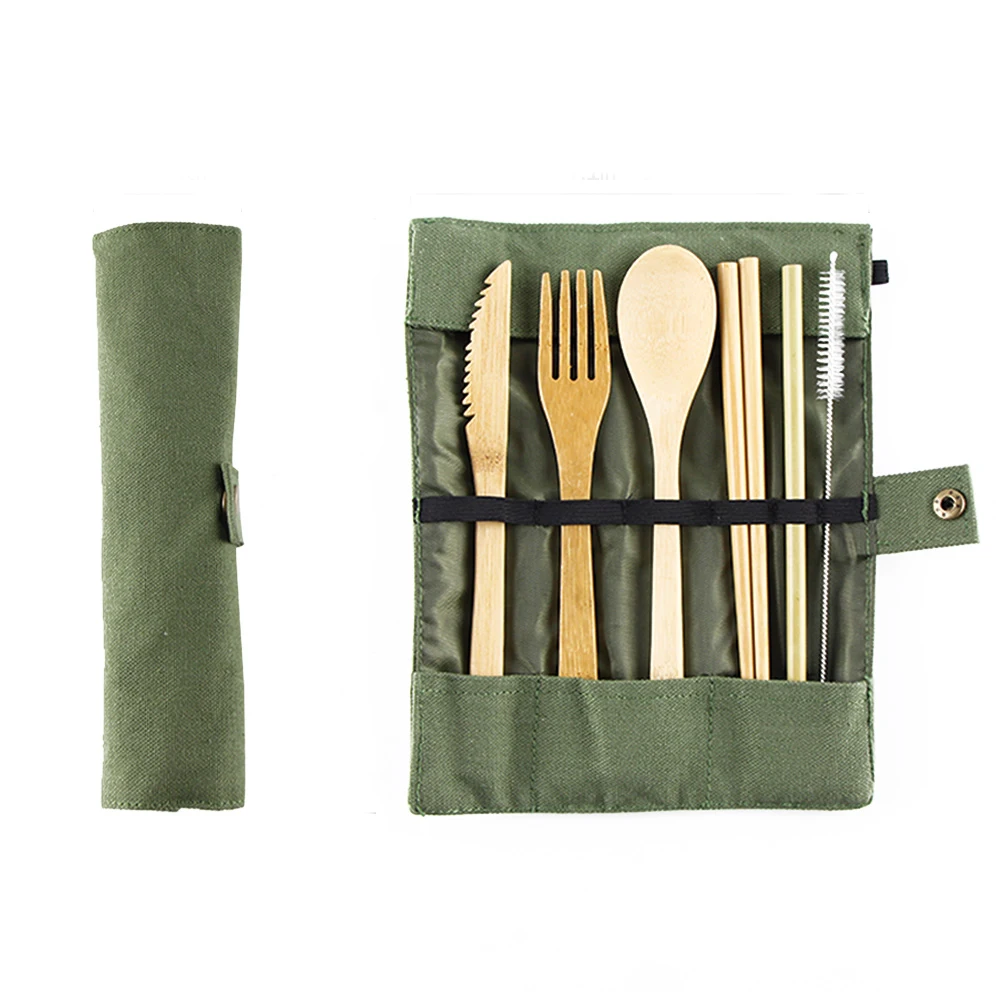 

Multifunction Bamboo Cutlery Wooden Flatware Biodegradation Cutlery Set