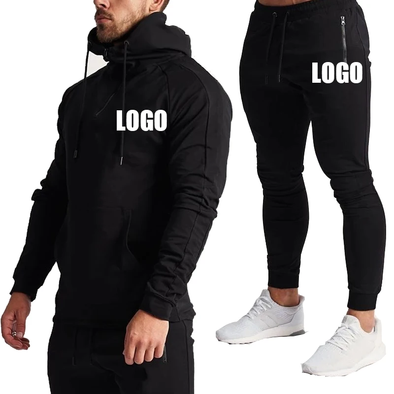 

blank slim soild cotton pullover hoodie and sweatpants set clothing vendors for men sportswear men tracksuit jogging sweat suit