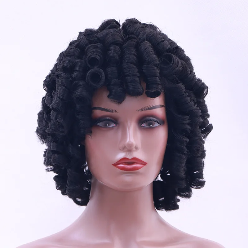 

Kinkly Curly Heat Resistent Synthetic Wigs For Black Women Afro Synthetic Wigs, 1 color