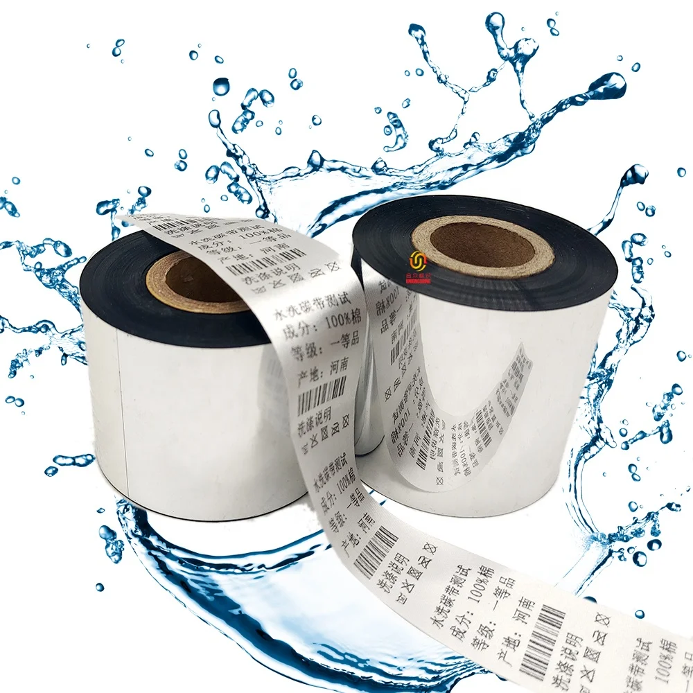 30m*300M Wash Care Resin Ribbon for Satin Ribbon Thermal Transfer Ribbon TTR Washable and Can Be Ironed