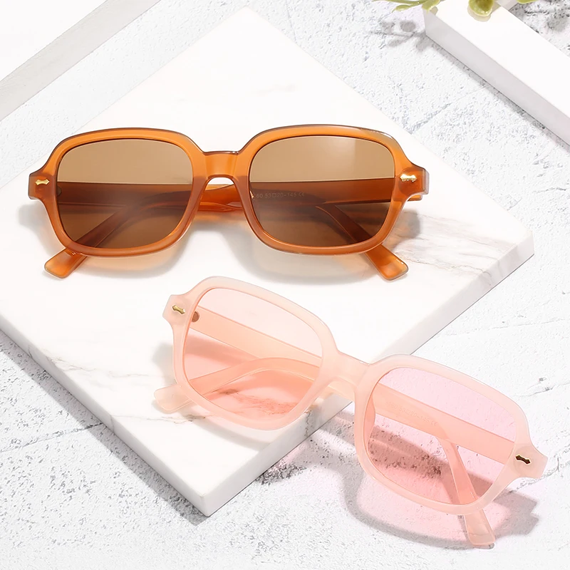 

L2160 Vintage Women Sunglasses Polycarbonate Square Woman Designer Sunglasses Black Pink Glasses Zonnebril Dames UV400 Shades