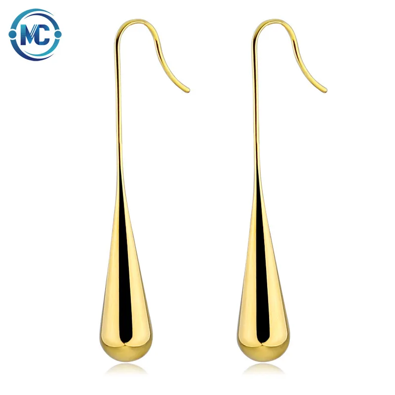 

2021 Fashion Simple Titanium Steel Drop Earrings Jewelry Women 18K Gold Plated Stainless Steel Tassel Long Ear Hook Earrings, As the picture