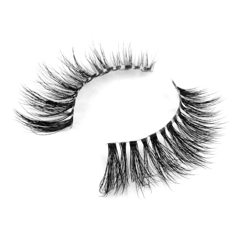 

Customized Private Logo Minky Slik Eyelashes Black Band And Clear Band Available With Customize Your Own Eyelash Box