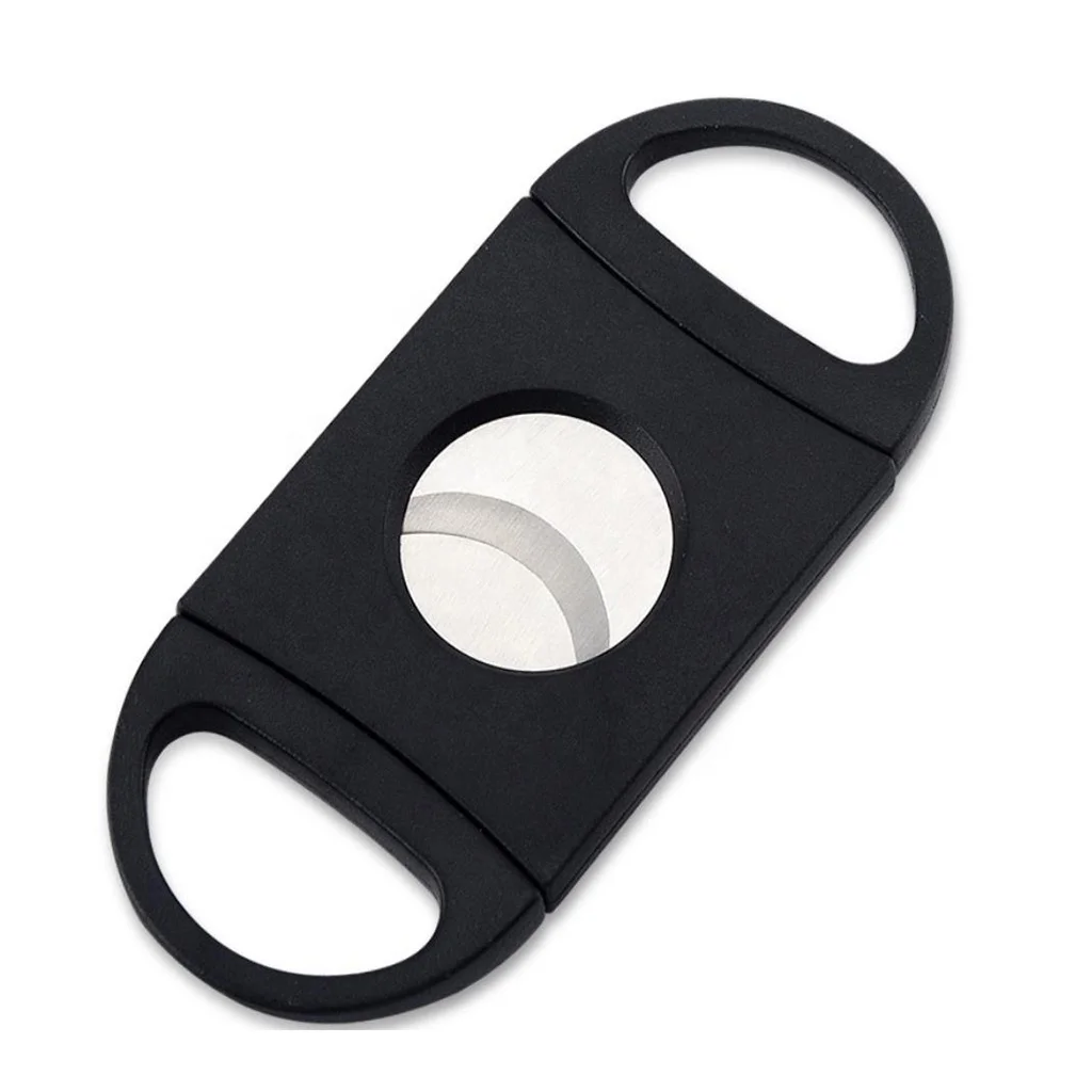 

Plastic double blades pocket cigar guillotine cutter, Black