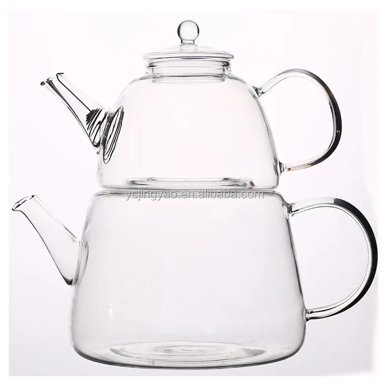 

Hand Blown Personalized Clear Heat Resistant Blooming Flowers Glass Tea Pot