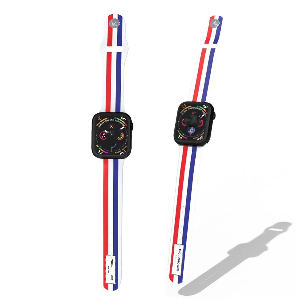 

Wholesale Silicone Watch Band 44mm 42mm For Apple Watch Strap 40mm 38mm T500 X7 W26+ Replacement Watch Loops