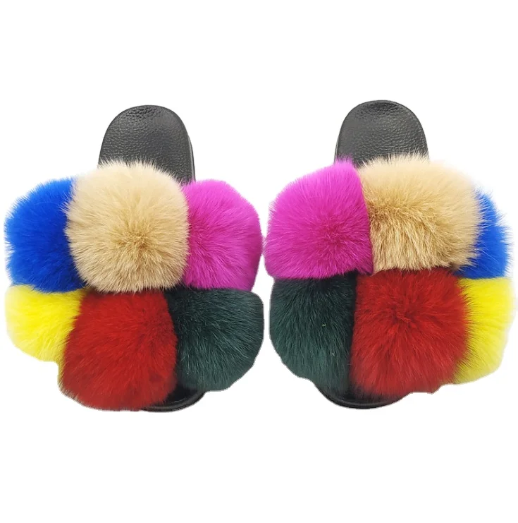 

Popular New Style Fluffy Indoor Slippers Hot Selling Classical Fluffy Slippers Men, As picture