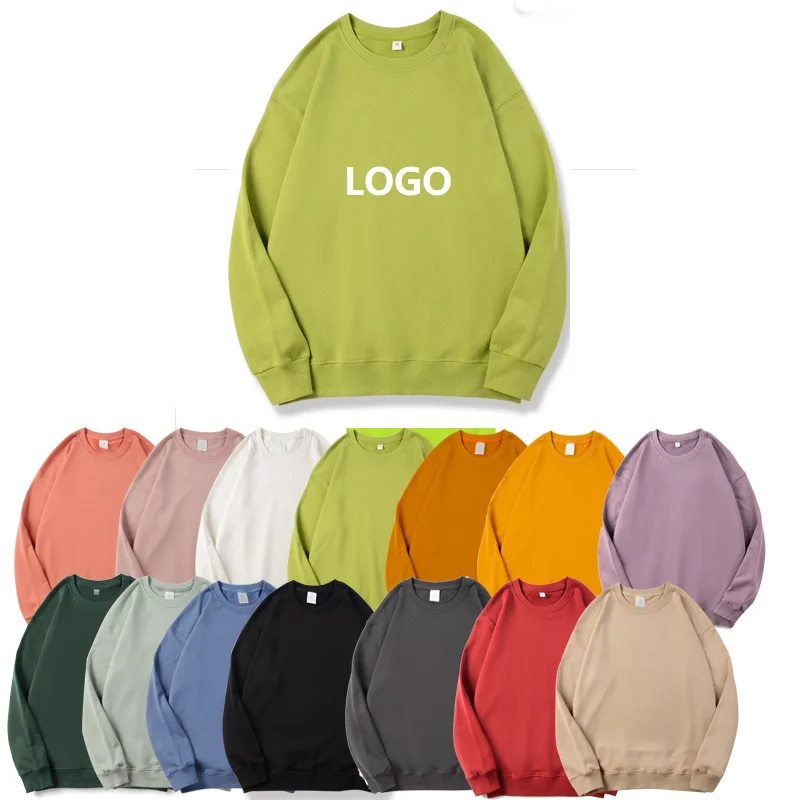 

Men custom logo Terry blank sweatshirts round-neck long sleeve hoodies