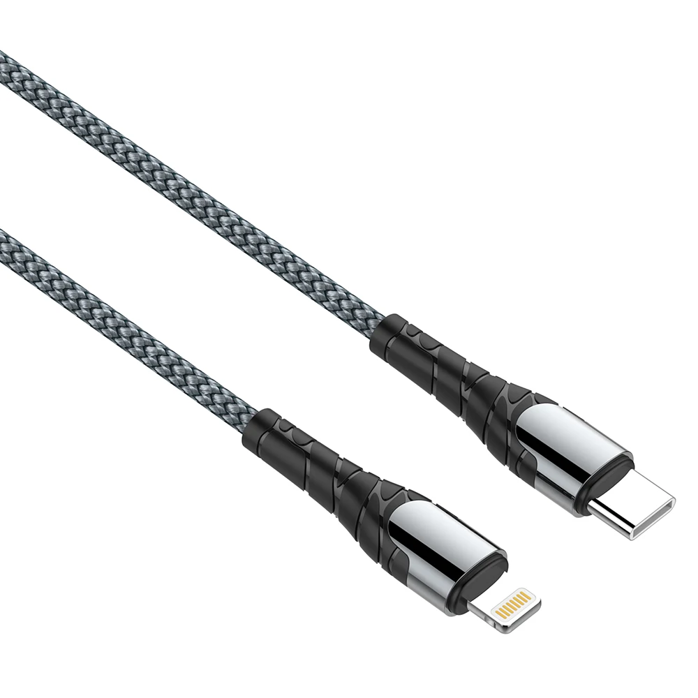 

LDNIO New LC111/LC112 1m/2m 18W Type-C to Lightning PD Fast Charging Braided Wiring Data Cable for Phone